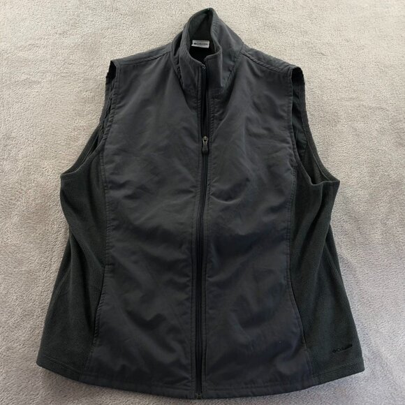 Columbia Womens Vest Jacktet Size XL Fleece Full Zip Stand Collar Gray Outdoors - Picture 8 of 9